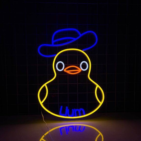 Personalize Name Duck Neon Signs, Animal Decor for Kid Room