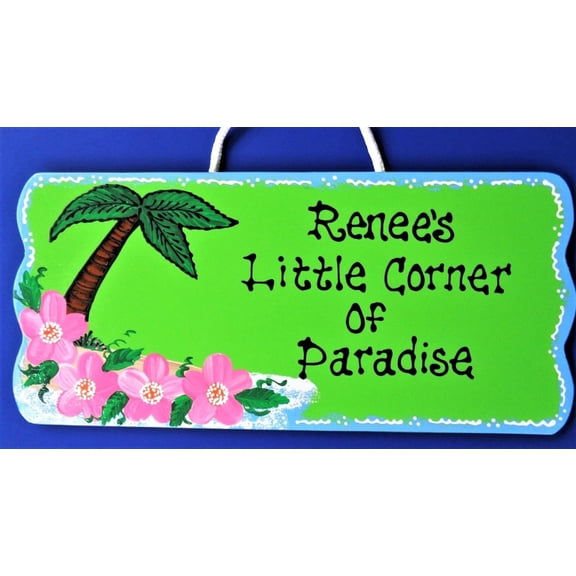 Personalize Paradise Sign Hot Tub Deck Patio Tiki Bar Pool Decor Wall Art Plaque