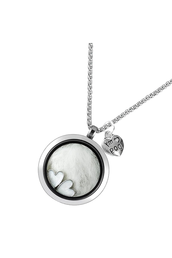 Personalize Pet Loss Heart Shaped Locket Necklace To Hold Cats Dog Hair Memory Stainless Steel