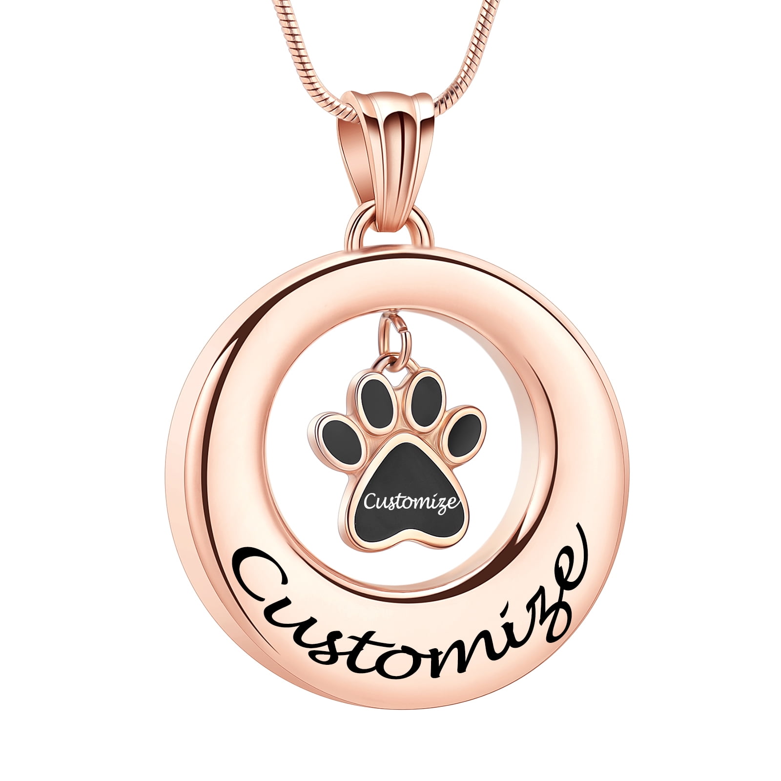 Personalize Pet Memorial Circle of Life Pendant Necklace for