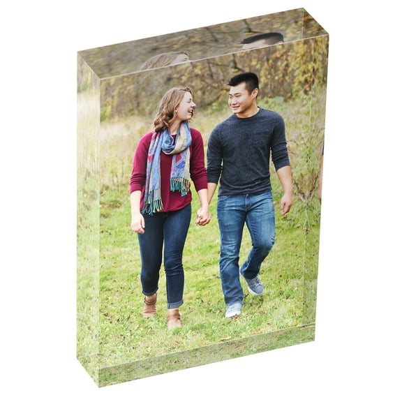 Personalize Photo 4"x 6" Metallic Acrylic Block Tabletop Display