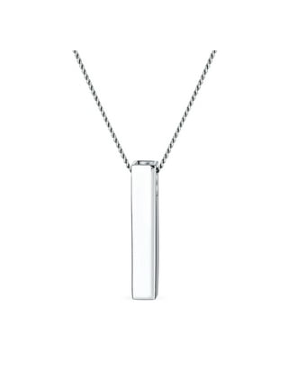 Sterling Silver Vertical Cutout Monogram Necklace