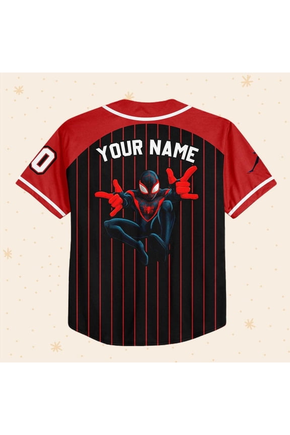 Personalize Spiderman Miles Morales Disney Baseball Jersey - Wondermento