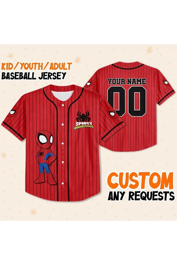 Personalize Spidey And His Amazing Friends Baseball Jersey - Wondermento