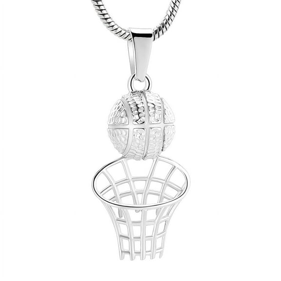 Personalize Stainless Steel Basketball shooting  Urn Pendant Necklace for Cremation Ashes Keepsake Memorial Jewelry