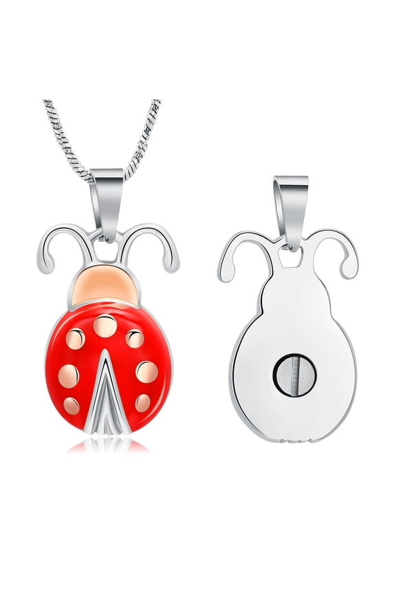 Personalize Stainless Steel Beetle Urn Pendant Cremation Jewelry for Ashes Keepsake Memory Necklace Memorial Jewelry