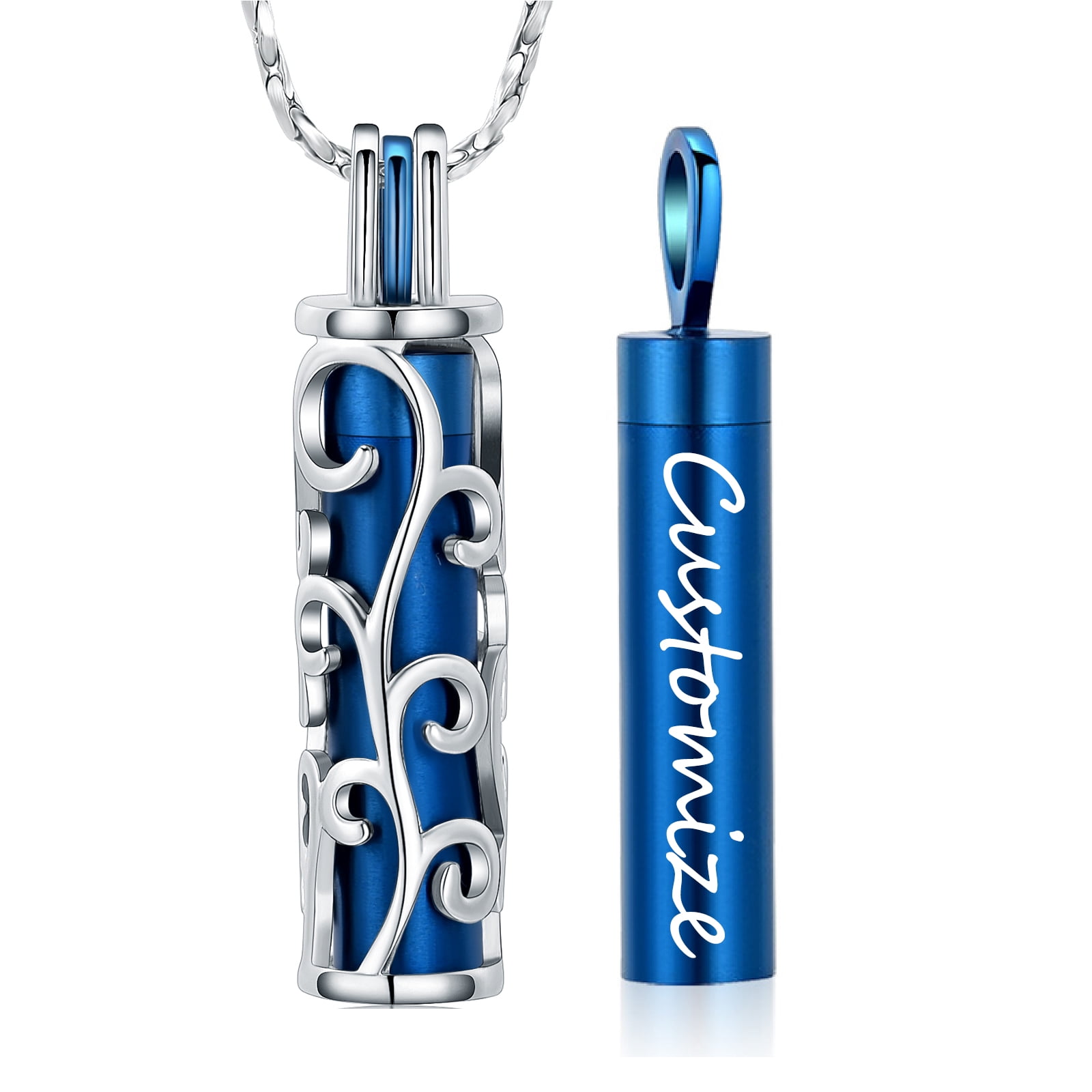 Stainless Steel Memorial Urn Necklace - Keepsake Pendant For Ashes, Hair & Memories