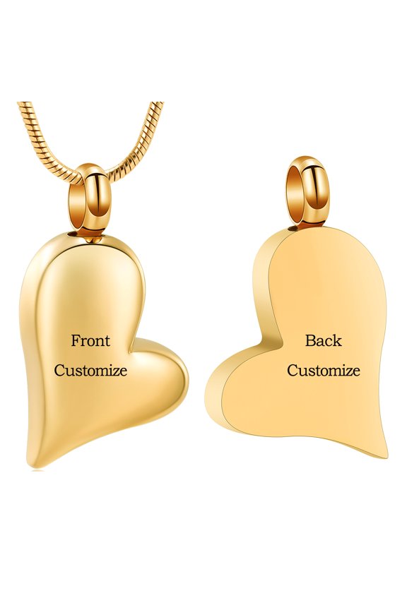 Personalize Stainless Steel Heart Pendant Urn Pendant Memory Necklace for Cremation Ashes Holder Memorial Jewelry