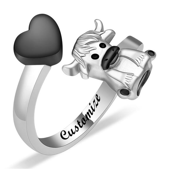 Personalize Stainless Steel Heart Yak Urn Pendant Memorial Cremation Jewelry for Ashes Keepsake Ring
