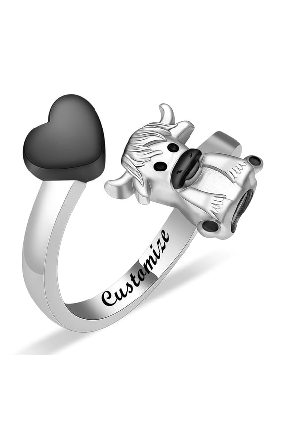 Personalize Stainless Steel Heart Yak Urn Pendant Memorial Cremation Jewelry for Ashes Keepsake Ring