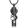 thumbnail image 1 of Personalize Stainless Steel Paw Print Cylinder Urn Pendant Necklace for Cremation Ashes Holder Necklace for Dog Cat Ashes Pet Memorial Jewelry, 1 of 7