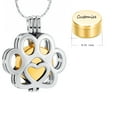 thumbnail image 1 of Personalize Stainless Steel Paw Print Urn Pendant Pet Memory Necklace for Dog Cat Cremation Ashes Keepsake Memorial Jewelry, 1 of 4