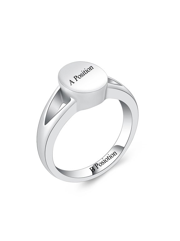 Personalize Stainless Steel Round Urn Lock Ring Cremation Jewelry for Ashes Keepsake Memorial Jewelry for Women Men