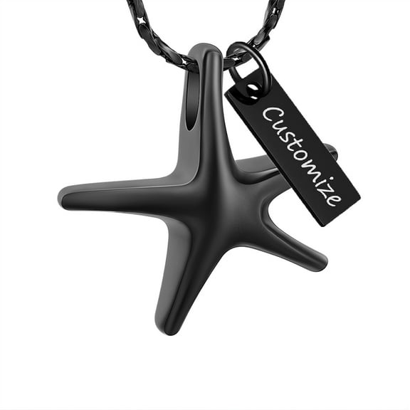 Personalize Star Cremation Jewelry Memorial Necklace Starfish Cremation Urn Necklace for Ashes Urn Keepsake with Gift Box