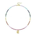 thumbnail image 1 of Personalize Styles Beaded Initial Necklace for Women 14K Gold Plated With Crystals Stones Vocation Accessory, 1 of 6