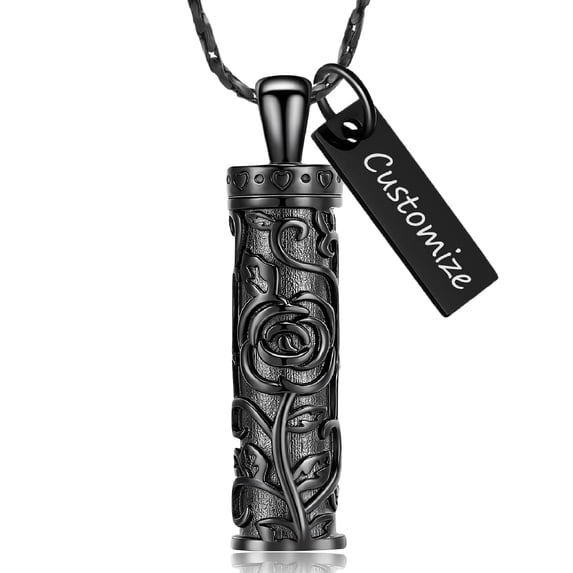 Personalize Sunflower Cylinder Urn Pendant for Ashes Necklace for Cremation Ashes Holder Memorial Jewelry