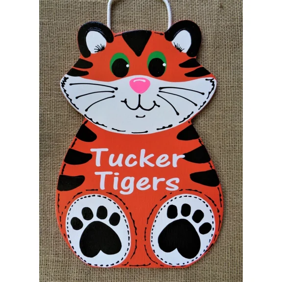 Personalize Tiger Teacher Sign Wall Door Plaque School Classroom Daycare Class