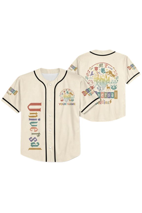 Personalize Universal Studio Vintage Characters, Custom Disney Baseball Jersey Team Disneyland Disney Jersey Gift for Kid Disney Outfit