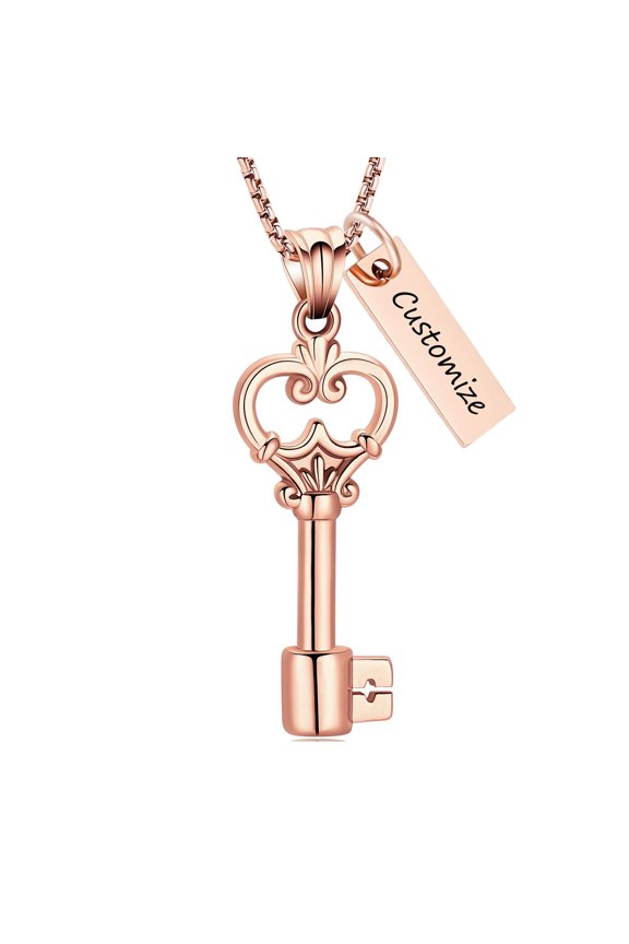 Personalize Vintage Love Heart Key Urn Pendant Cremation Jewelry for Ashes Holder Memory Necklace Memorial Jewelry