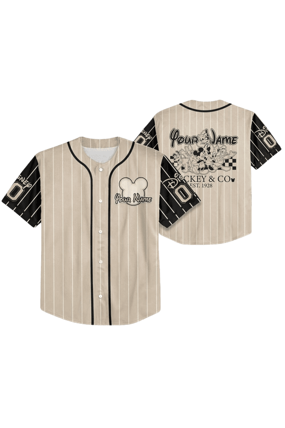 Personalize Vintage Mickey Mouse & Co 1928 Jersey, Youth, Adult Disney Baseball Jersey Sports, Cute Gifts For Fans Disney