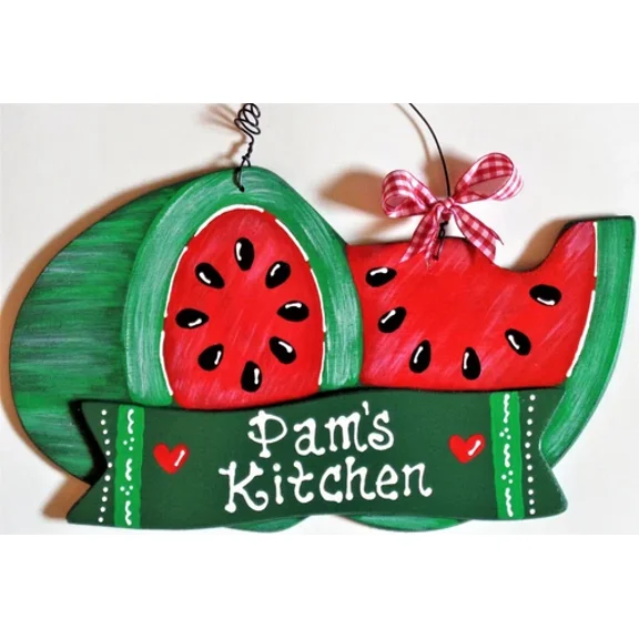 Personalize Watermelon Kitchen Name Sign Wall Art Door Decor Plaque Country Wood