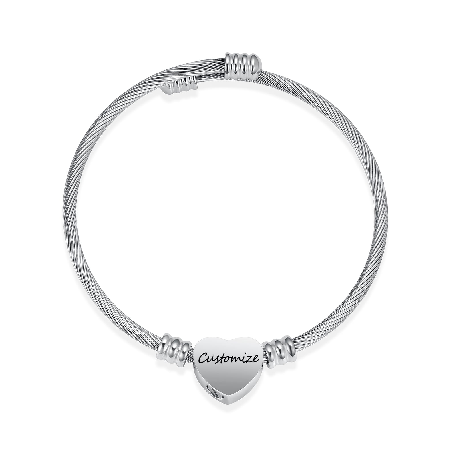 Stainless Steel Cremation Urn Bracelet - Engravable Memorial Ashes Keepsake Jewelry For Men & Women
