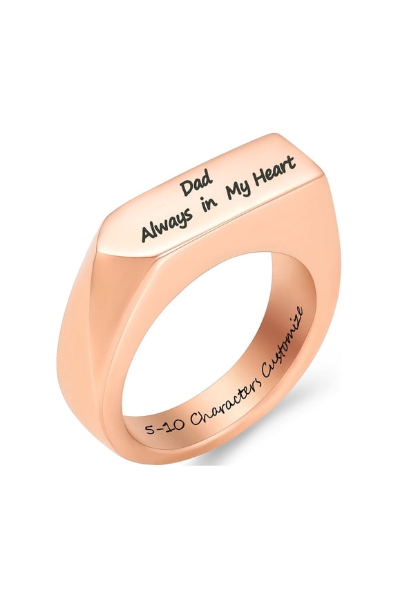Personalize Wrench Urn Ring Memorial Cremation Jewelry for Ashes Holder Funeral Keepsake Finger Ring -Dad Always in My Heart