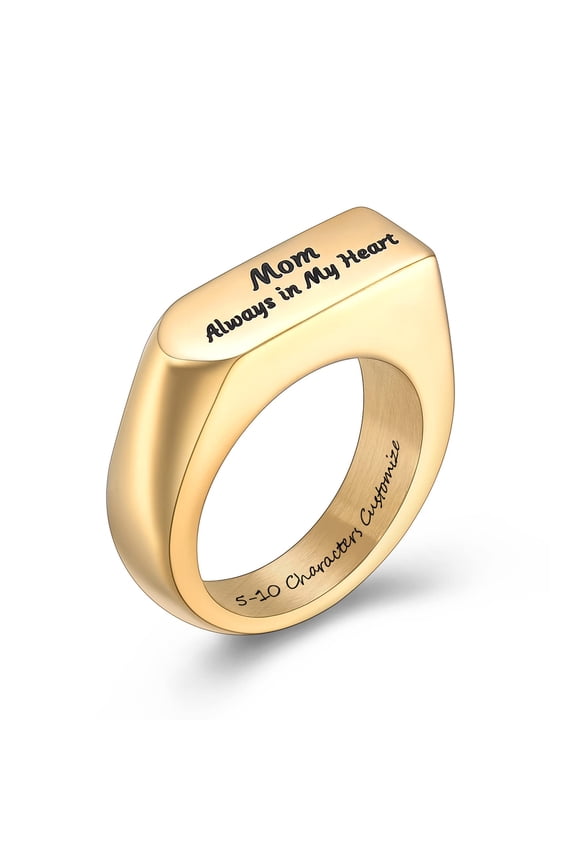 Personalize Wrench Urn Ring Mom Memorial Cremation Jewelry for Ashes Holder Funeral Keepsake Finger Ring -Always in My Heart