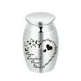 thumbnail image 1 of Personalize7*4.5cm Heart Print Stainless Steel Small Urn for Cremation Ashes Keepsake Family Pet Friend Memorial Mini Urn-Your Wings Were Ready But My Heart Was Not / Forever Remembered Forever Missed, 1 of 3