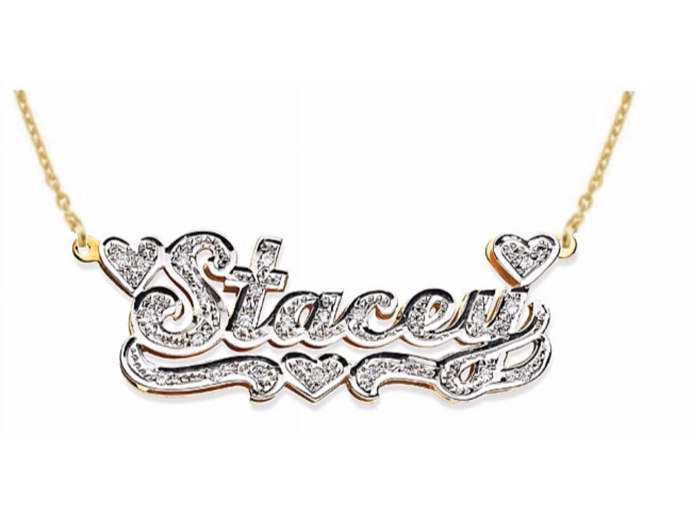 Personalized 0.15 Carat Diamond Nameplate Pendant Necklace 14K 14K