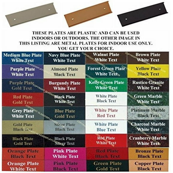 Personalized 10" X 1" Office Wall or Door Mount Name Plate Office Sign with Slide in Wall Holder . Mounting Hardware Included