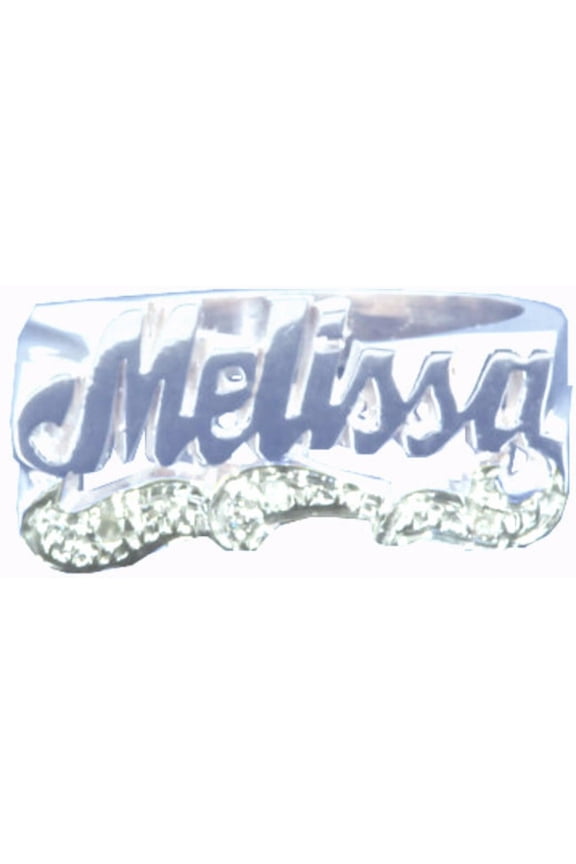 Personalized 10MM Name Ring Genuine Diamond 14K Yellow or 14K White Gold. Special Order, Made to Order. PLR022W