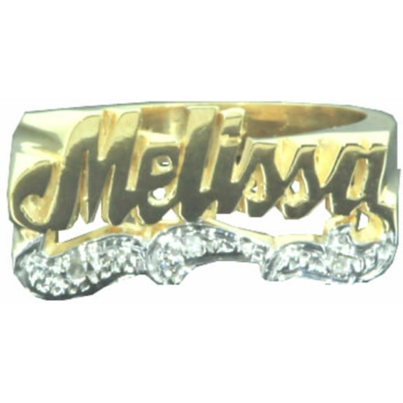 Personalized 10MM Name Ring Genuine Diamond 14K Yellow or 14K White Gold. Special Order, Made to Order. PLR022Y