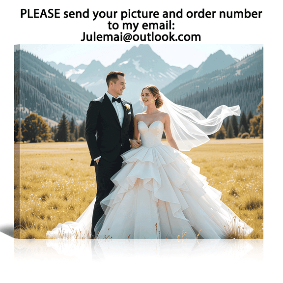 Personalized 10X8 Picture Print, Custom Canvas Prints with Your Photos Customized Wall Art Gifts for Family Pets Couples Wedding Home Decor