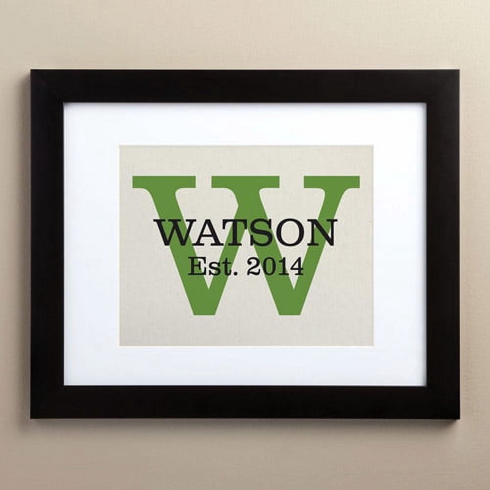 Personalized 11" x 14" Framed Family Print, Green