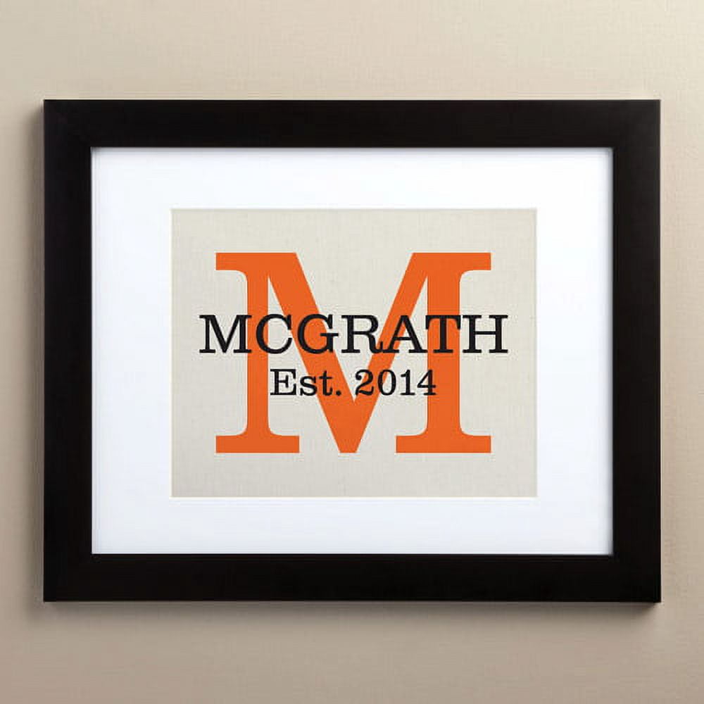 Personalized 11" x 14" Framed Family Print, Orange