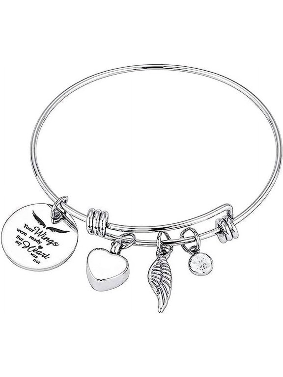 Personalized 12 Birthstone Urn Jewelry Cuff Bangle Ash Holders as Keepsake Cremation Bracelets for Ashes
