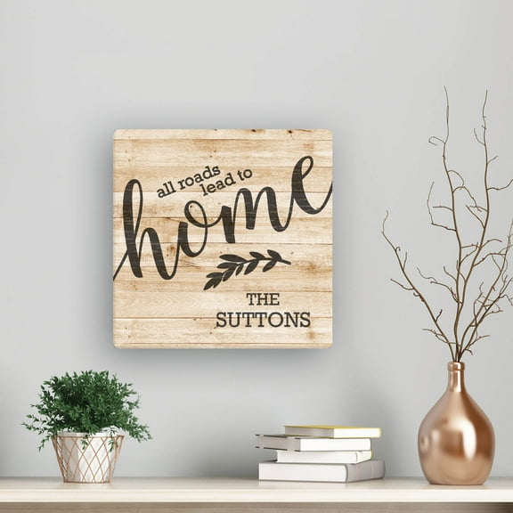 Personalized 12x12 Canvas - All Roads Lead To Home