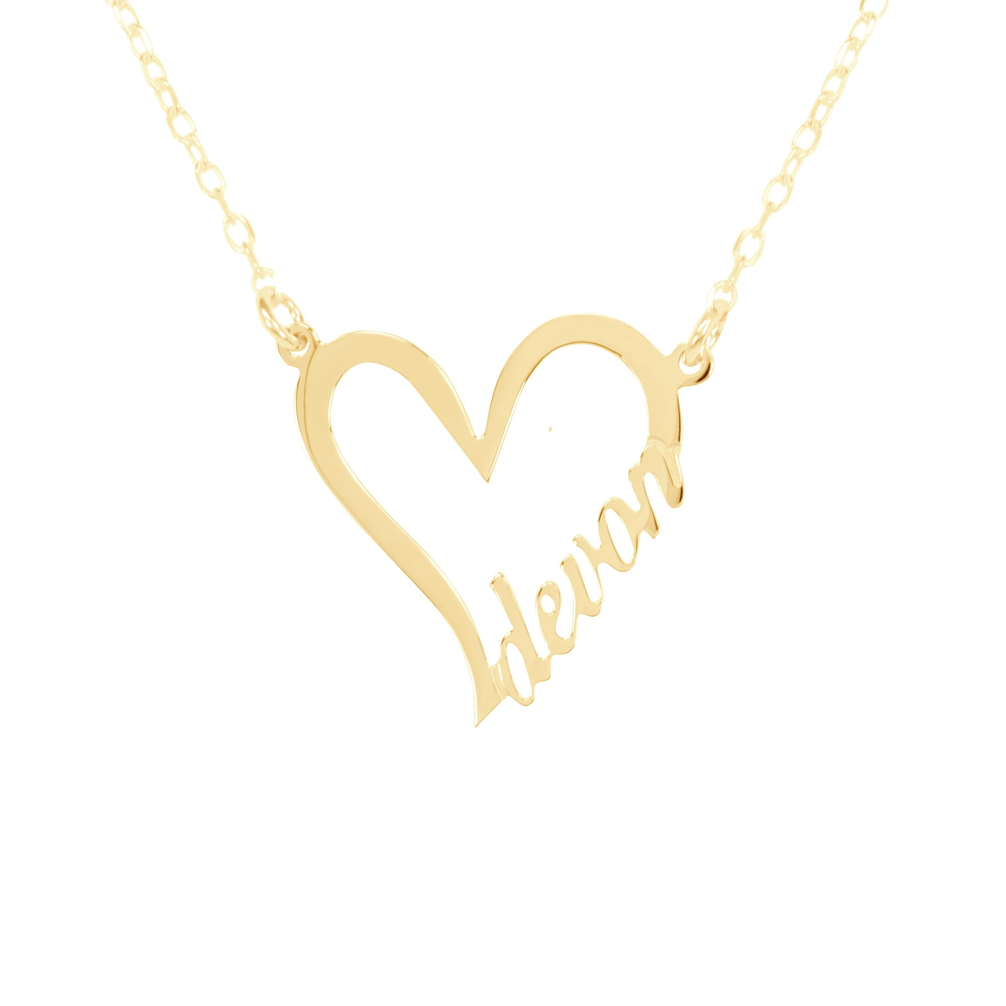 HEIGHTS JEWELERS Personalized 14K Gold-Plated Sterling Silver Heart Name Necklace