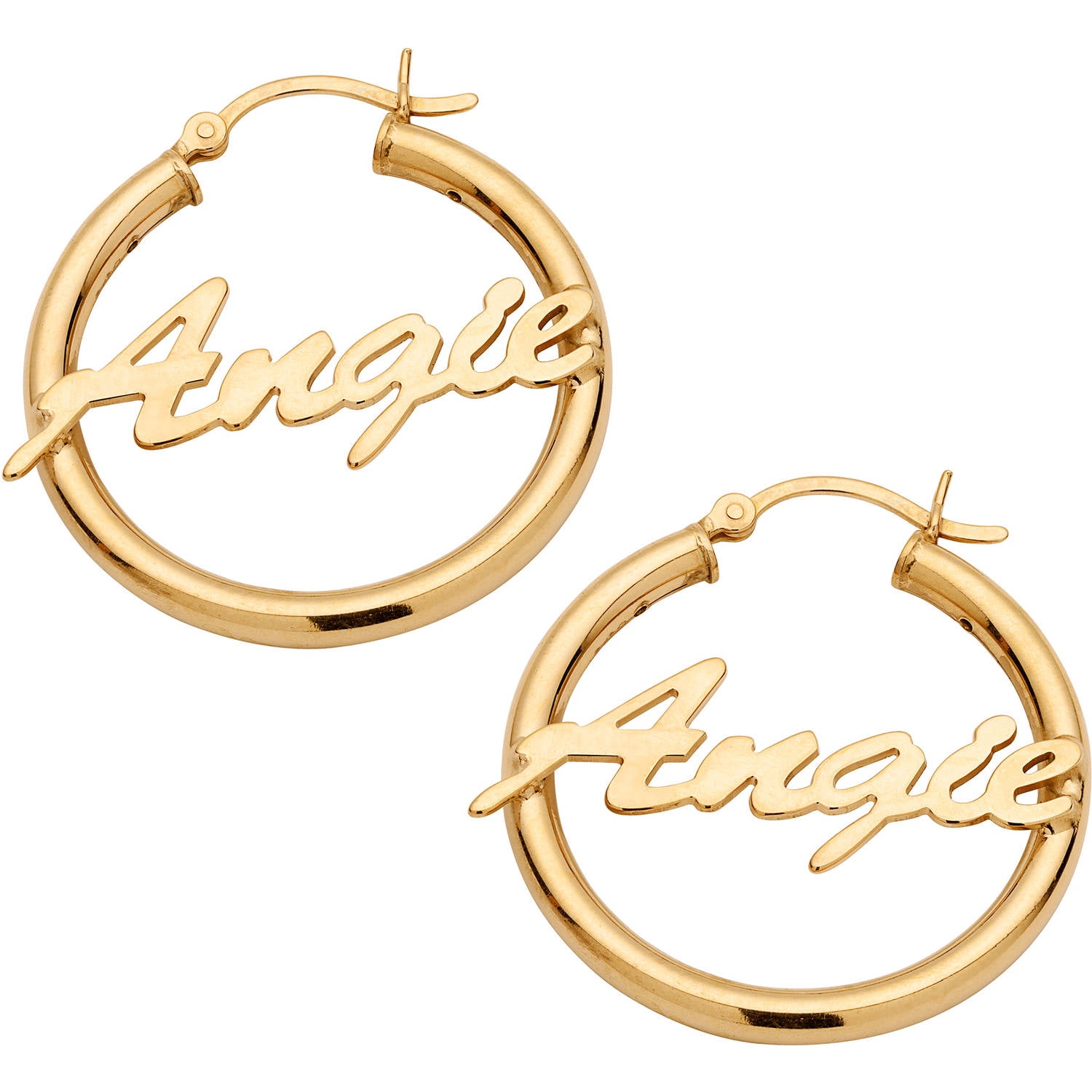 Silver name 2024 hoop earrings
