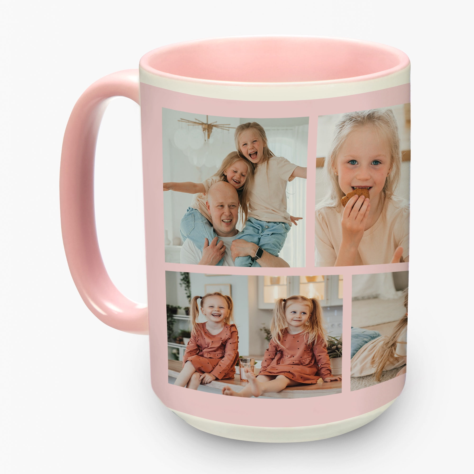 Personalized 15 oz Pink Barbie Mug, Heart Friends