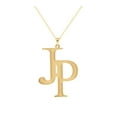 thumbnail image 1 of Personalized 2 Letter Initial Monogram Pendant Necklace in 14K Gold-Plated Sterling Silver, 1 of 3