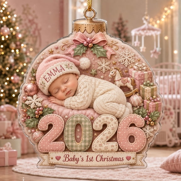 Personalized 2026 Christmas Ornament Baby's First Christmas