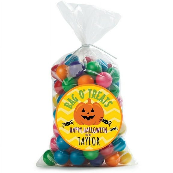 Personalized 24-Piece Sticker and Treat Bag Set - 6 Spooky Characters to choose from
