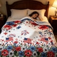 thumbnail image 1 of Personalized 250 Anniversary Patriotic Throw Blanket, 4th of July Memorial Day Decor Blanket for Sofa Couch Bed,, 1 of 9