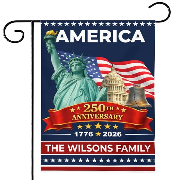 Personalized 250 Years Anniversary Flag 1776-2026 Custom Patriotic Garden Flag for Outdoor Yard Lawn Decor, Double Sided American Flag, USA 250th Independence Celebration ( 12x18 in)