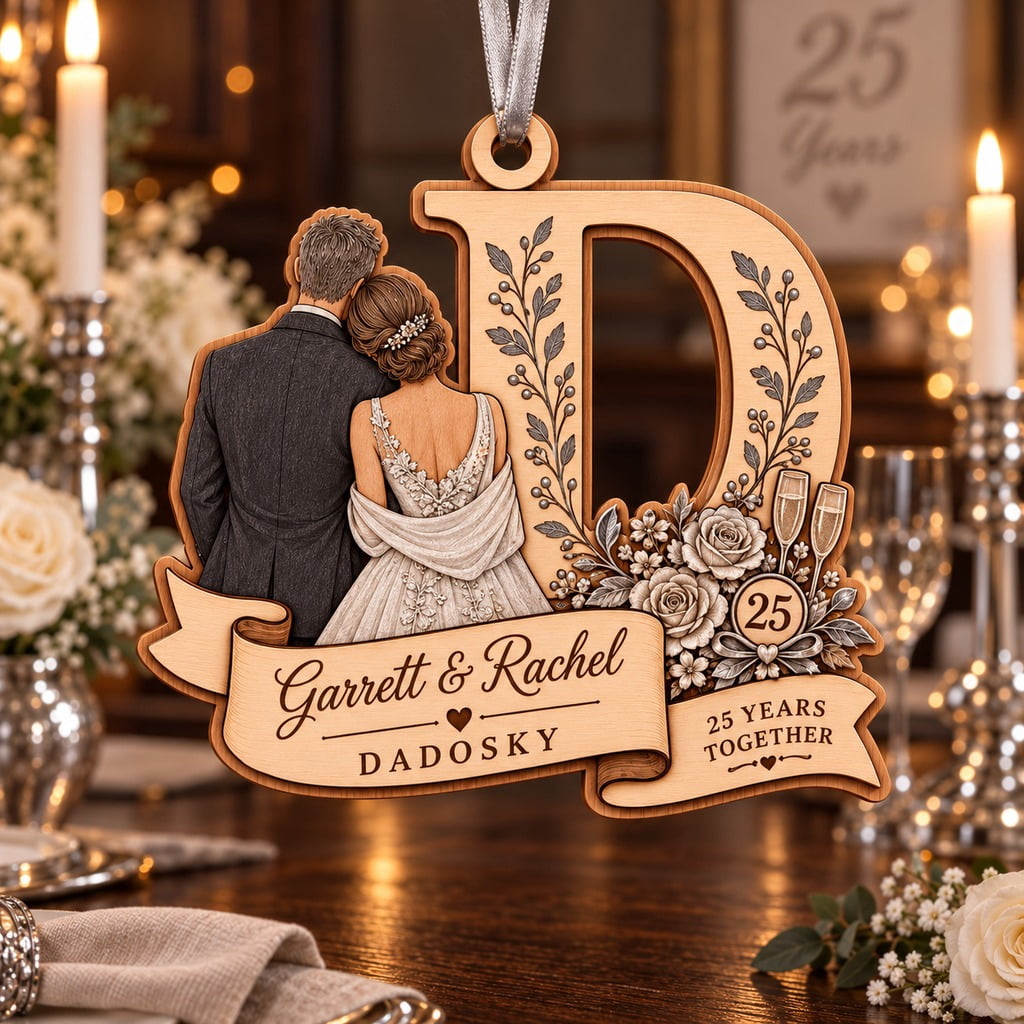Personalized 25th Anniversary Couple Wooden Ornament - Walmart.com