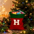thumbnail image 1 of Personalized 26 Letter Christmas Santa Sack, Custom Large Gift Bag with Initial, for Xmas, A-Z Red Big Velvet Gift Wrapping Bags with Initial, 12.2 x 14.96 in, 1 of 6
