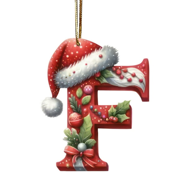 Personalized 26 Letters Christmas Ornaments 2025 Acrylic Hanging Ornament Letters for Xmas Tree Decoration Holiday Family Decor Gifts F
