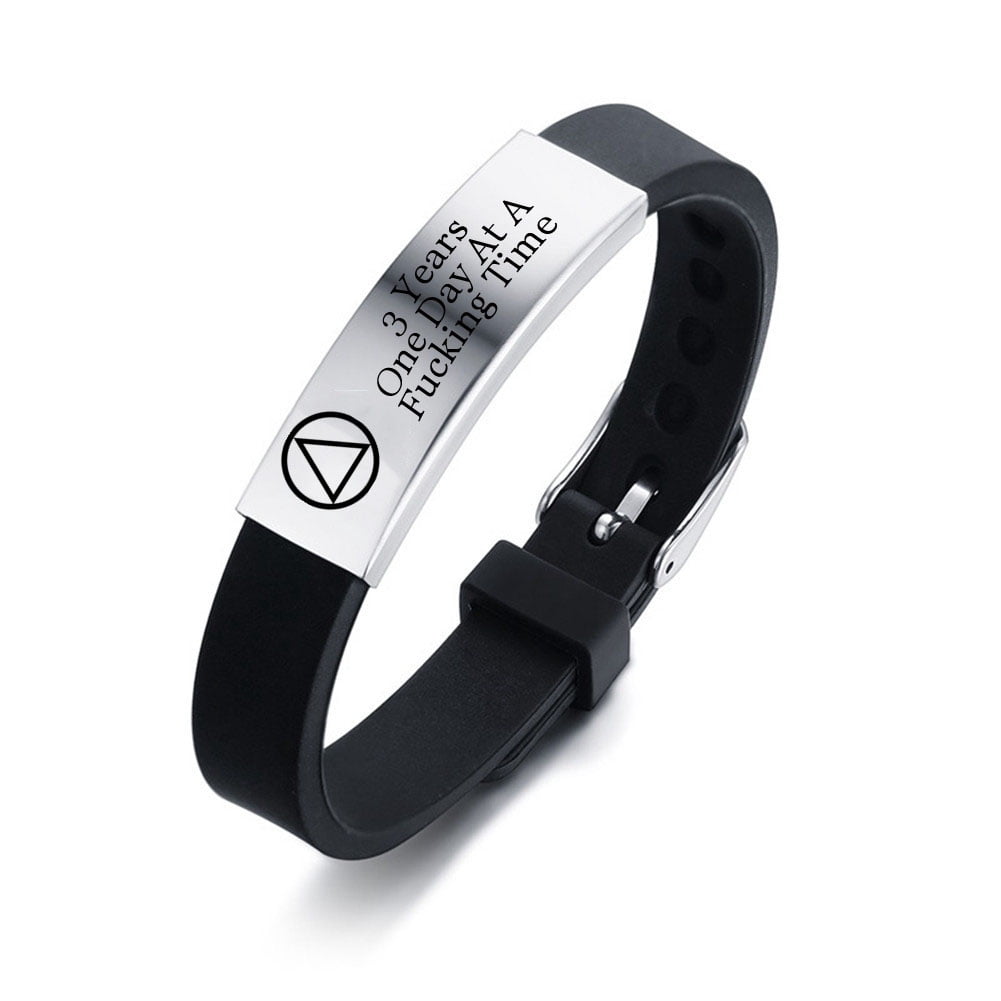 Personalized 3 Years Annivesary Sobriety Gifts,Stainless Steel Silicone ...